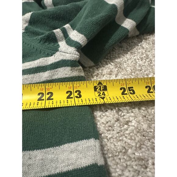 Tommy Hilfiger Men’s XXL Green Gray Striped V-Neck Cotton Sweater - Picture 6 of 7